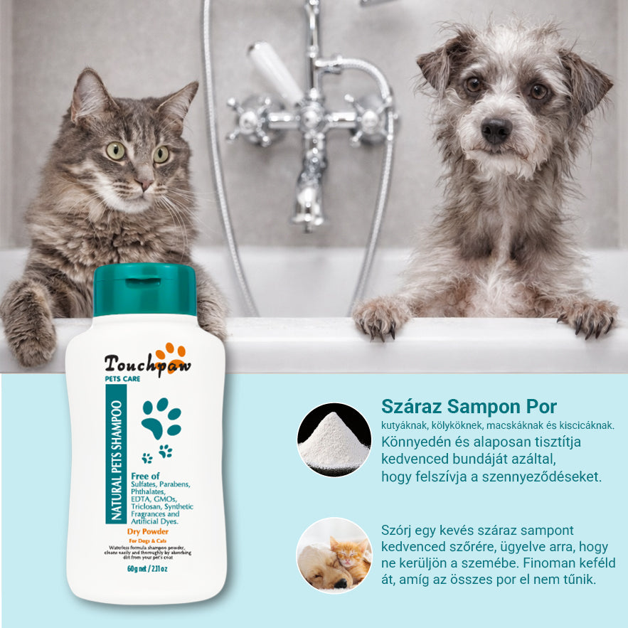 Száraz Sampon Kutyáknak és Cicáknak
